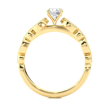 Uniquely Design Solitaire Ring YG by 