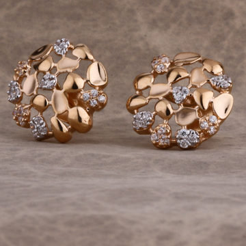 750 Rose Gold Gorgeous  Women' CZ Earring RE237