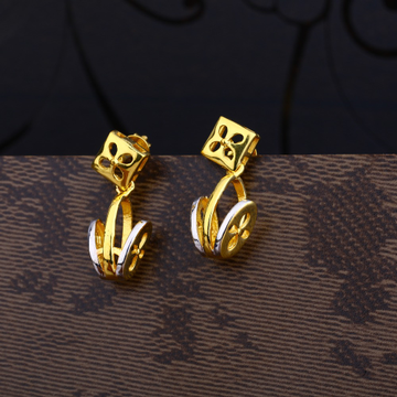 Ladies 916 Gold Cz Plain Earring -LPE82