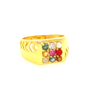 Navratan ring 100 %/percent Original Gold Polish Navratna/Navratan/9/Nine  Gemstone Ring With Artificial/