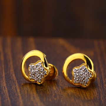 22CT Gold CZ Hallmark Classic Ladies Tops Earrings...