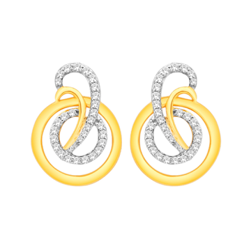 18K Gold Real Diamond Modern Earrings MGA -SDG0031