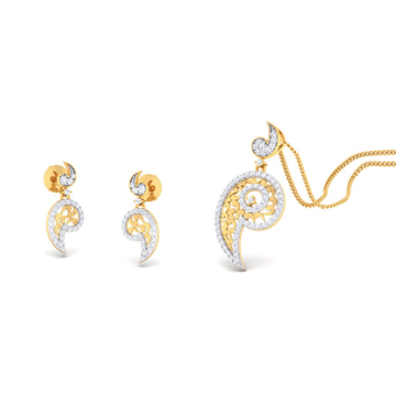 22k gold cz dazzling pendant set by 