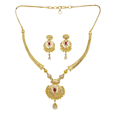 Beautiful Fancy 1 Gram Gold Plated Necklace Set MG...