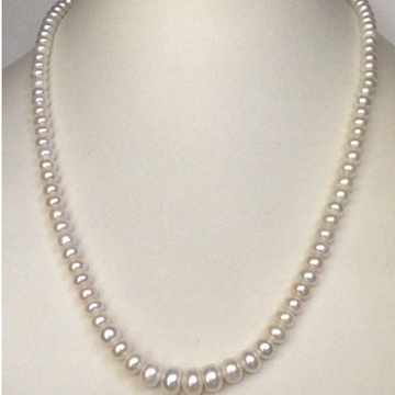 Freshwater white flat graded pearls strand JPM0095