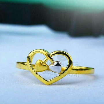 916 Fancy Heart Shape Plain Gold Ladies Ring LRG -...