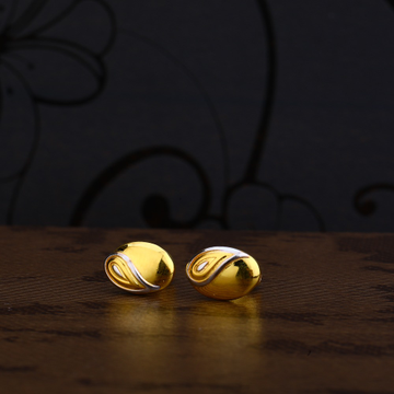 Ladies 916 Gold Designer Plain Earring -LPE201