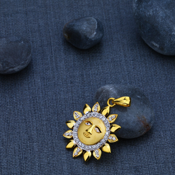 Surya God Cz Gold 22K Pendant-GP72