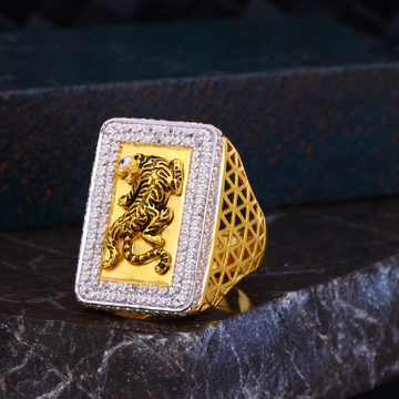 Ornate 22 Karat Yellow Gold Overlap-Design Ring