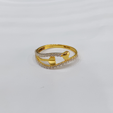 916 gold double heart diamond ladies ring by 