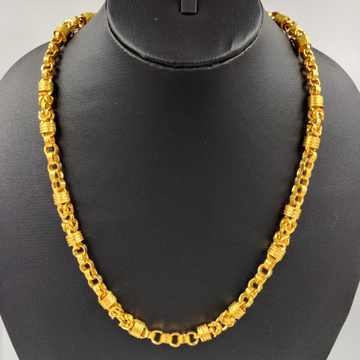 916 Gold Fancy Gent's Holo Chain