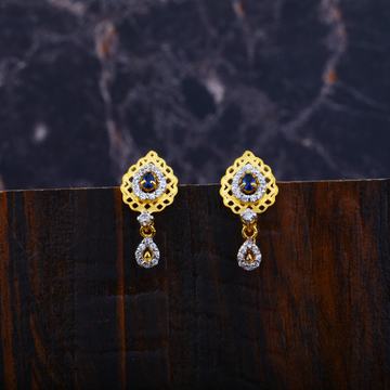 Ladies 916 Gold Cz Earrings-LFE80
