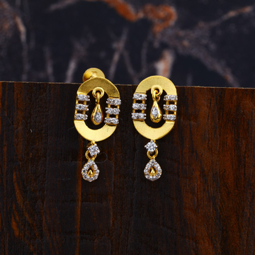 Ladies Gold Cz 916 Earrings-LFE97