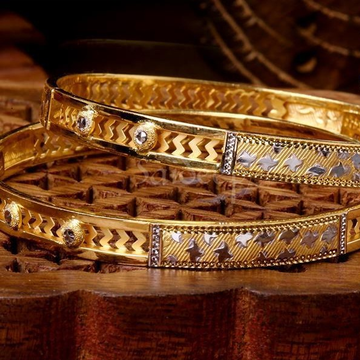 Gold daily wear bangles by Saideep Jewels