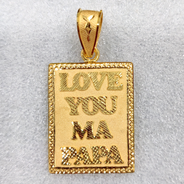 916 Gold Fancy Mom/Dad Named Pendant
