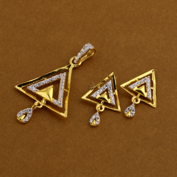 916 Gold Designer Ladies Pendant Set FPS324