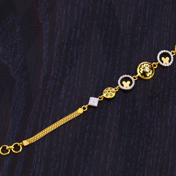 916 Gold Ladies Plain Designer Bracelet LB349