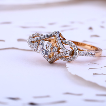 Solitaire Rose Gold 18K Ladies Ring-RLR377