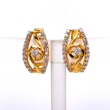 22k Yellow Gold CZ Beautiful Bali Earrings by 