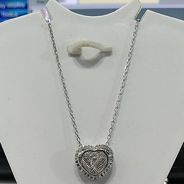 925 Sterling Silver Heart Shape Pendant With Chain... by 