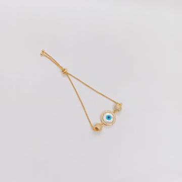 Pure silver evil eye bracelet for women in adjusta... by 