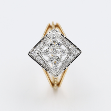 Beautiful 14 Karat Rose Gold Ring With Diamonds