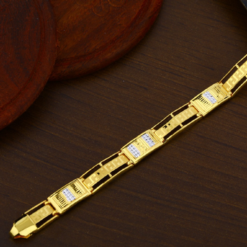 916 fancy mens plain casting gold bracelet-mpb03