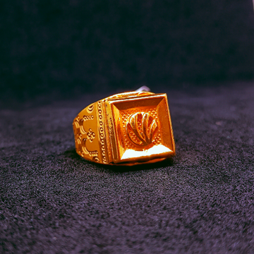 916 Gold Traditional design ring  by Ghunghru Jewellers