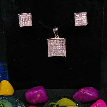 Silver 9.25 Diamond Pendant Set by 