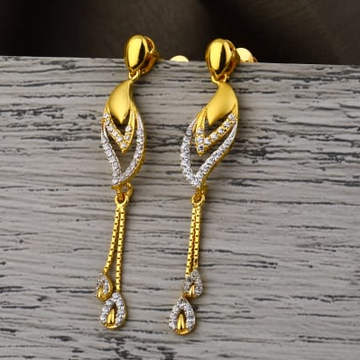 916 Gold CZ Ladies Classic Jummar Earrings LJE506