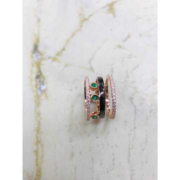92.5 Sterling Silver Green Stone Ladies Ring by 