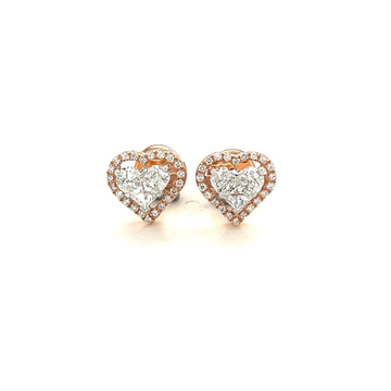 Valentine Heart Diamond Stud Earring