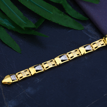 Mens Cz Gold Bracelet-MCB63