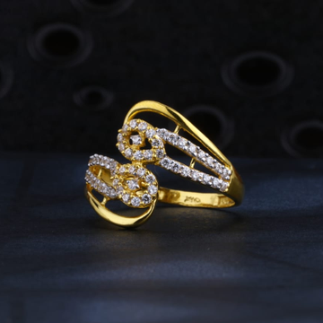 22KT Gold CZ Hallmark Fancy Ladies Ring LR1483