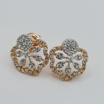 18 KT Hallmark Gold Real Diamond  Fancy  Earing by Sangam Jewellers