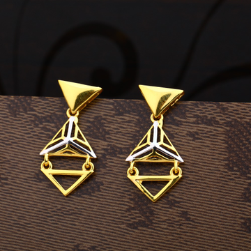 Ladies 22K Gold Plain Earring -LPE161