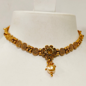 Manufacturer of Traditional ethnic gold plated mini choker necklace set for  women 1288 Jewelxy 122209