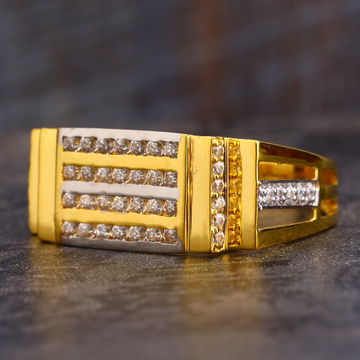 22KT Gold CZ Stylish Gentlemen's Ring MR623