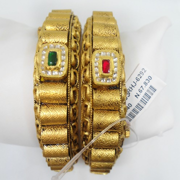 916 gold antique kada bangle rhj-6292