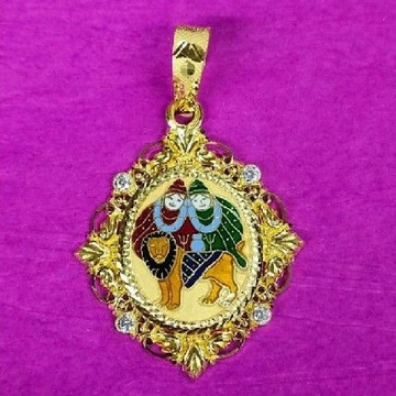 916 Gold chamunda ma mina pendant by Saurabh Aricutting