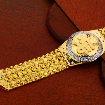 Mens Plain Gold Bracelet-MDCB02