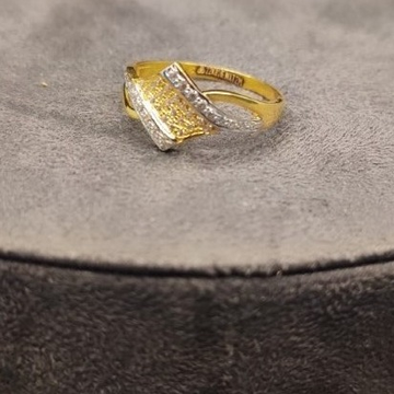 22kt gold contemporary cz ring by 