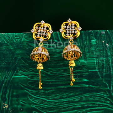 916 Gold Women's Hallmark Fancy Jhummar Earring LJ...