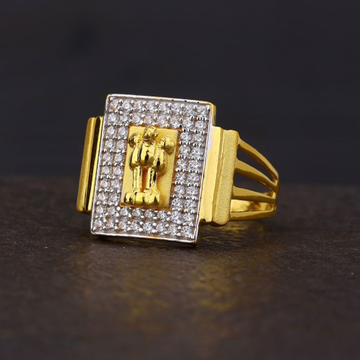 916 Gold Ashok Stambh Design Ring For Men by R.B. Ornament