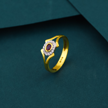 22K Gold Fancy Colour Stone Ring by 