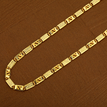 22K Plain Nawabi Gold Mens Chain-MNC18