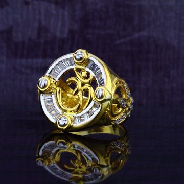 Mens Fancy Red Solitaire Stone Gold 22k Ring-MSR25
