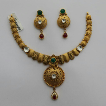 22 kt gold antique jadtar  set by 