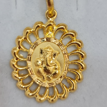 916 hallmark gold ganeshji pendant by Sangam Jewellers