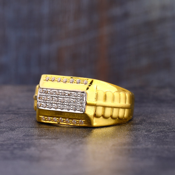 916 CZ Gold Delicate Men's Ring MR755